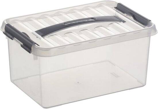 Sunware - Q-line opbergbox 6L transparant metaal - 30 x 20 x 14,3 cm