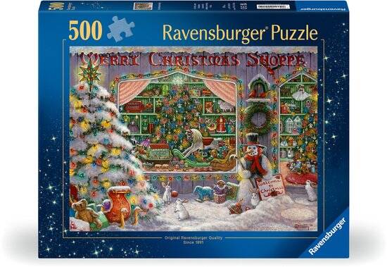 Ravensburger puzzel Merry Christmas Shoppe - 500 stukjes kerstpuzzel. - Afbeelding 2