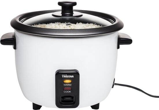 Tristar Rijstkoker 0.6L - RK-6117 - 3 personen - Droogkookbeveiliging, warmhoudfunctie - Wit