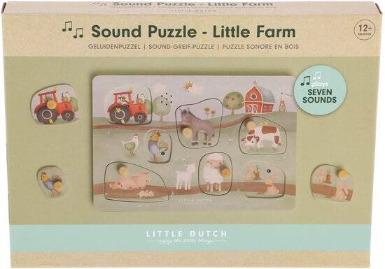 Little Dutch - Geluidenpuzzel FSC - Little Farm - Afbeelding 4