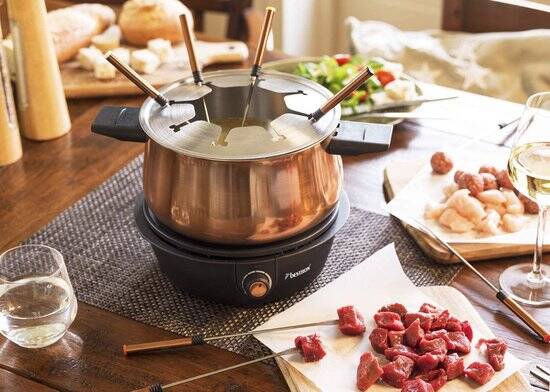 Bestron Fondueset Elektrisch AFD850CO - 1500W - 1,5L voor 8 personen - Incl 8 fonduevorkjes - Koper - Afbeelding 4