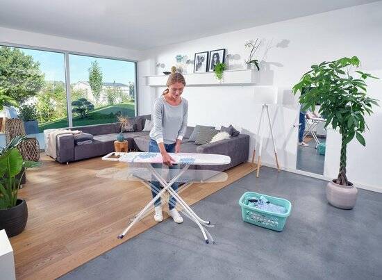 Leifheit strijkplank Classic S Basic - 110 x 30 cm strijkvlak - wit - roze - blauw - Afbeelding 3