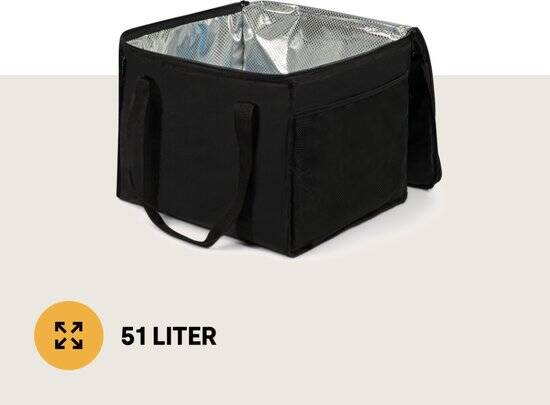 Steamy Bezorgtas - Koeltas - Extra Large met zijvakken - Voor zowel warm als koud houden- 44x38x36cm - 51 liter - Afbeelding 2