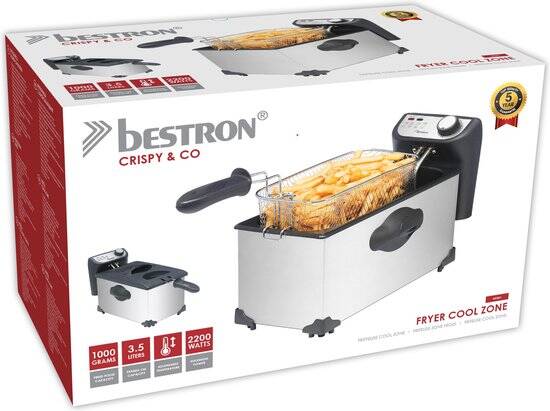 Bestron Frituurpan 1.5 liter - AF351 - Frituese 2200W - Koud zone - RVS - Afbeelding 5