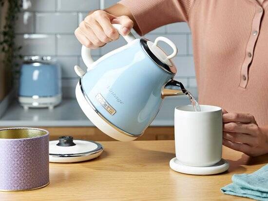 Ariete 2868/05 - Vintage waterkoker - 1 liter inhoud - 1630 Watt - draadloos - blauw - Afbeelding 2