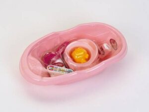 Klein Toys Princess Baby Coralie poppenverzorging - poppenbadje 41cm - incl accessoires - met potje - roze