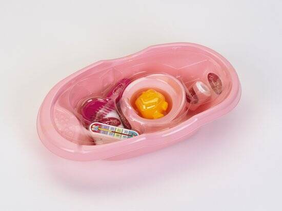 Klein Toys Princess Baby Coralie poppenverzorging - poppenbadje 41cm - incl accessoires - met potje - roze