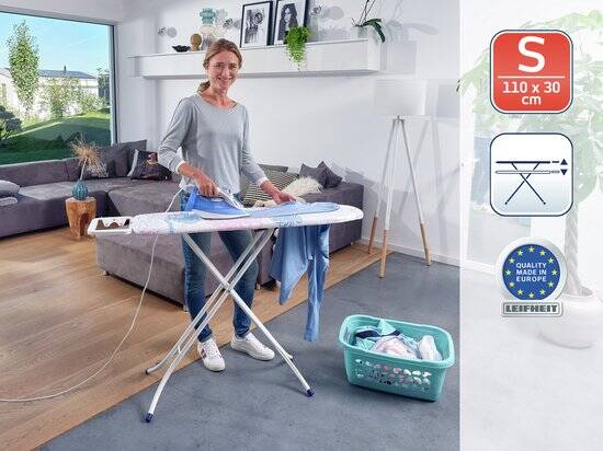 Leifheit strijkplank Classic S Basic - 110 x 30 cm strijkvlak - wit - roze - blauw - Afbeelding 2