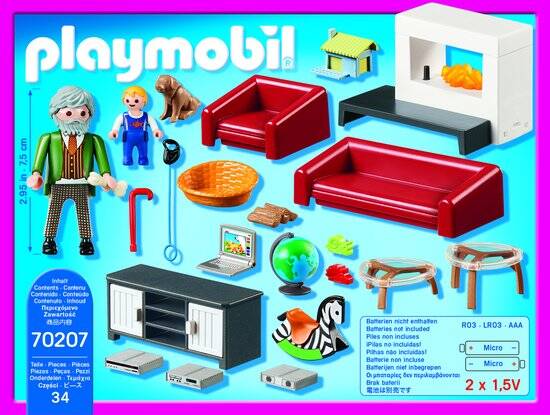 PLAYMOBIL Dollhouse Huiskamer met openhaard - 70207 - Afbeelding 3