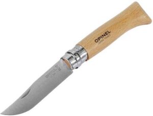 Opinel Tradition Inox N°08 Zakmes - 8,5cm - Inclusief Bruin Alpine Etui - RVS en Beukenhout - Geschenkdoos
