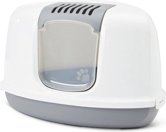 Savic Kattentoilet Nestor Corner - Kattenbak - Wit Grijs