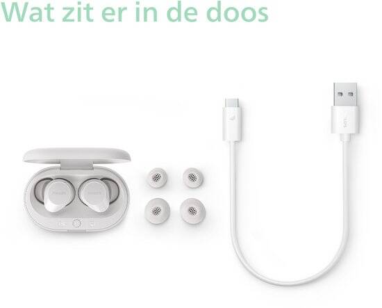 PHILIPS TAT1209WT True Wireless In Ear Bluetooth Headphones - Kleine oordopjes, Geweldige kwaliteit, Natuurlijk geluid met dynamische bass, Duidelijke gesprekken en Kleine oplaadhoes - Wit - Afbeelding 3