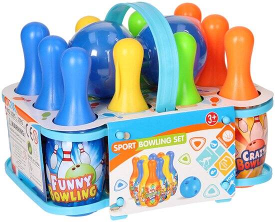 Lobbes Speelgoed BV Bowlingset voor kinderen - 10 kegels & 2 ballen - Vanaf 3 jaar