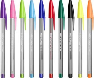BIC Cristal Multicolour Balpennen Brede Punt (1.6 mm) - Verschillende Kleuren - Pak van 15 Stuks