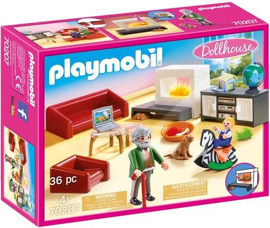 PLAYMOBIL Dollhouse Huiskamer met openhaard - 70207 - Afbeelding 4