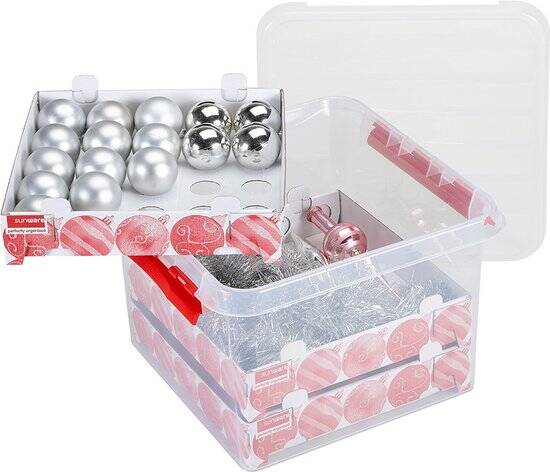 Sunware Q-line kerstballen opbergbox 38L - Voor 125 kerstballen - 40x40x40 cm