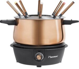 Bestron Fondueset Elektrisch AFD850CO - 1500W - 1,5L voor 8 personen - Incl 8 fonduevorkjes - Koper