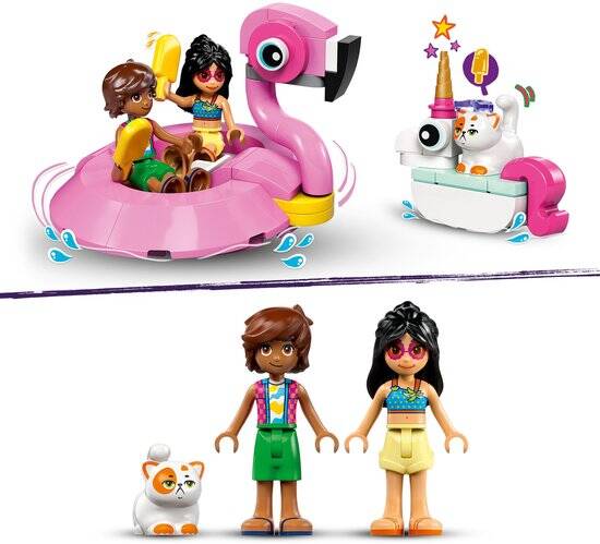 LEGO Friends Zwembadfeestje met Flamingo en Eenhoorn Speelgoed - 42658 - Afbeelding 2
