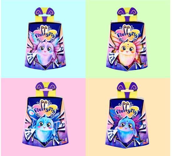 Simba Fluffyfly knuffel - Magische opblaasvlinder met regenboogogen - 30cm spanwijdte - Afbeelding 2