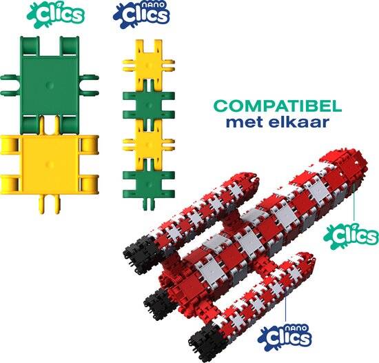 Nano Clics – Fantasy Builders 250 Piece Set – 5 in 1 Bouwblokken – SPEELGOED Gemaakt Van 100% RECYCLED Plastic – Speelgoed 8, 9, 10, 11, 12 jaar – Constructie Speelgoed - Afbeelding 4