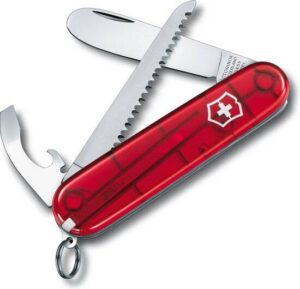 My first Victorinox Kinderzakmes - 9 functies - Transparant Rood - Inclusief Nekkoord