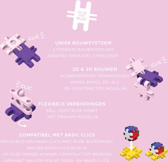 Nano Clics – Fantasy Builders 250 Piece Set – 5 in 1 Bouwblokken – SPEELGOED Gemaakt Van 100% RECYCLED Plastic – Speelgoed 8, 9, 10, 11, 12 jaar – Constructie Speelgoed - Afbeelding 5
