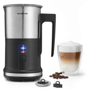 Inventum MK350 - Elektrische melkopschuimer - 115/240 ml - Warm/koud opschuimen - Verwarmen - PFAS vrij - Antikleeflaag - Zwart/RVS