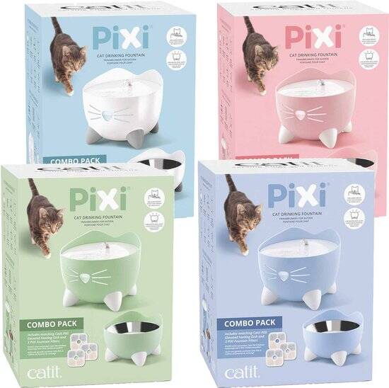 Catit Pixi Fountain Combi Kit - Kattendrinkbak - Blauw Wit - Afbeelding 4