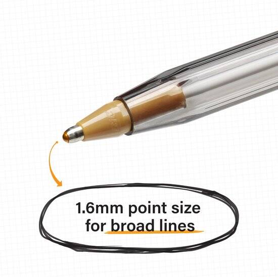 BIC Cristal Multicolour Balpennen Brede Punt (1.6 mm) - Verschillende Kleuren - Pak van 15 Stuks - Afbeelding 3