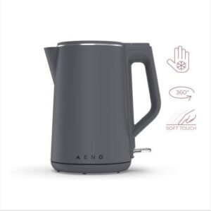 AENO EK4 Waterkoker 1,5L - 2200W - Dubbelzijdige wand - 360 graden draaibaar - Droogkookbeveiliging - Indicatielamp - Ingebouwde haspel - Grijs
