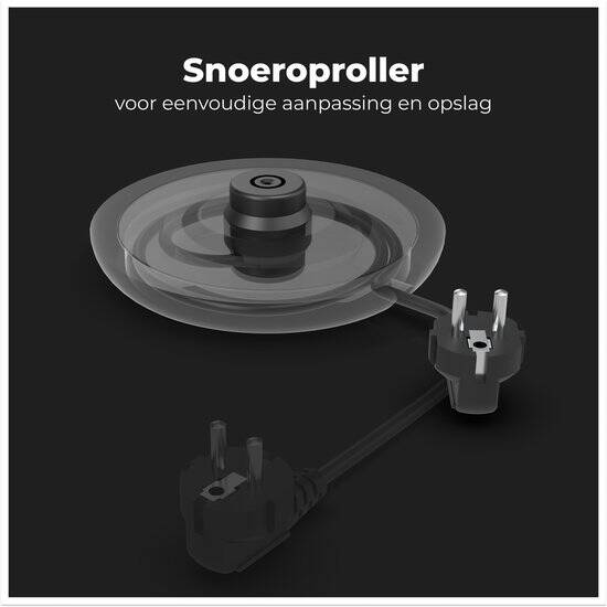 AENO EK4 Waterkoker 1,5L - 2200W - Dubbelzijdige wand - 360 graden draaibaar - Droogkookbeveiliging - Indicatielamp - Ingebouwde haspel - Grijs - Afbeelding 2