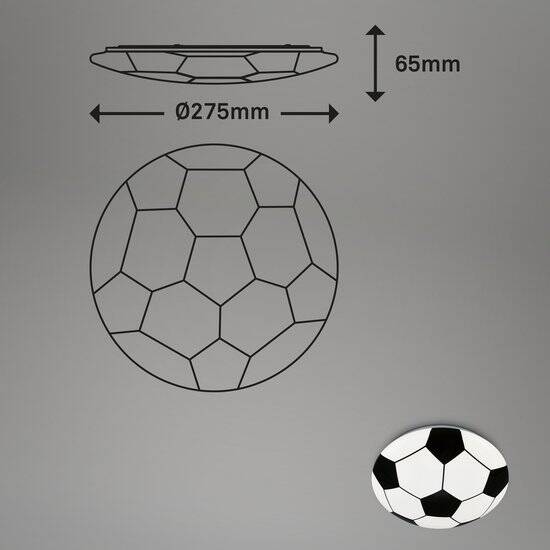 BRILONER - LED Plafondlamp - voetballamp plafonniére - kinderkamer lamp - 12W - Ø27.5cm - Afbeelding 3