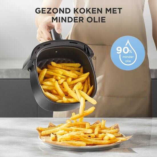 Midea Air fryer MF-TN20D2 - 2L, 1150 W Airfryer, Frituren zonder olie, Heteluchtfriteuses, Automatische uitschakelfunctie, Olievrij, Gemakkelijk schoon te maken, BPA-vrij, Zwart - Afbeelding 2