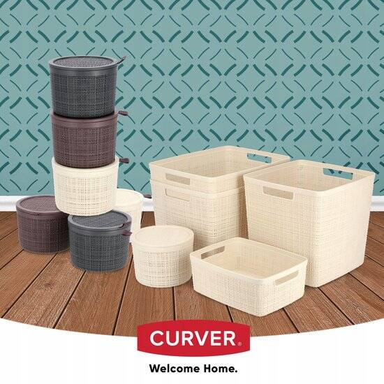 Curver Jute mandje rond 2L Offwhite - Afbeelding 3