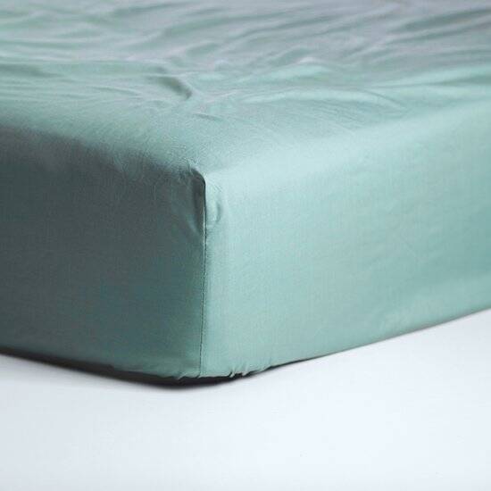 Cinderella - Weekend - Hoeslaken - 100% Katoen - Tot 25 cm matrashoogte - 160x200 cm - Mineraal Groen - Afbeelding 2