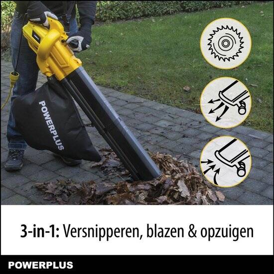 Powerplus - Garden Economy - POWEG4030 - Geborsteld - Bladblazer/-zuiger - 3300W - Afbeelding 2