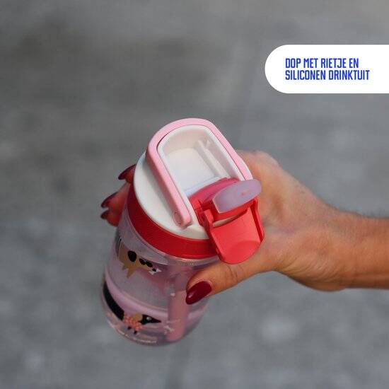 Kambukka Lagoon Drinkfles voor kinderen 400ml Diva Dogs - met geïntegreerd rietje - drinkbus kinderen - drinkbeker voor school - Afbeelding 4