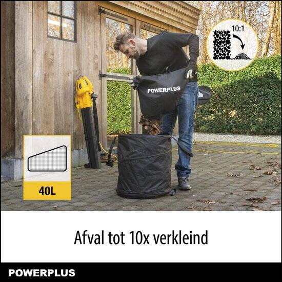 Powerplus - Garden Economy - POWEG4030 - Geborsteld - Bladblazer/-zuiger - 3300W - Afbeelding 3