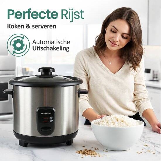 Emerio Rijstkoker 1,5 liter - Warmhoudfunctie en Automatische uitschakeling - Anti-aanbaklaag - RCE-110118.5 Zwart - Afbeelding 3