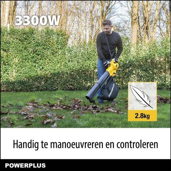 Powerplus - Garden Economy - POWEG4030 - Geborsteld - Bladblazer/-zuiger - 3300W - Afbeelding 4