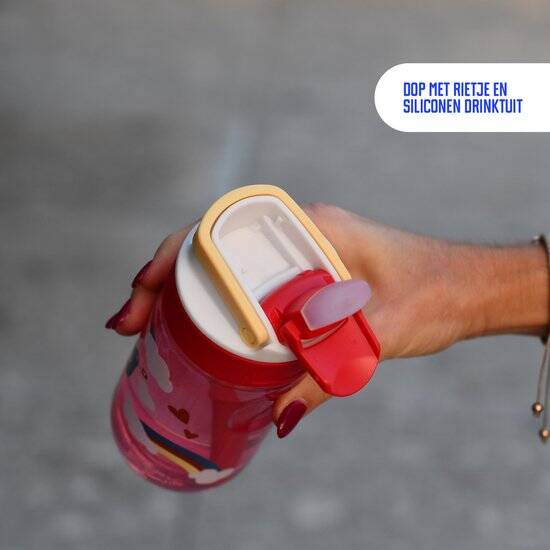 Kambukka Lagoon Drinkfles voor kinderen 400ml Love Birds - met geïntegreerd rietje - drinkbus kinderen - drinkbeker voor school - Afbeelding 4