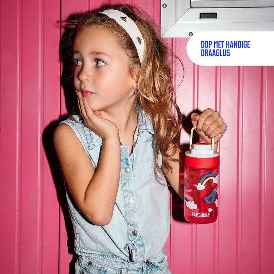 Kambukka Lagoon Drinkfles voor kinderen 400ml Love Birds - met geïntegreerd rietje - drinkbus kinderen - drinkbeker voor school - Afbeelding 3