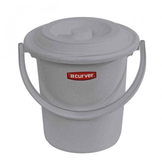 Curver Toiletemmer met deksel - 10L - 31 cm - Lichtgrijs
