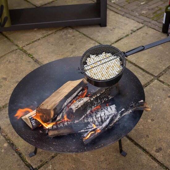 Esschert Design Popcornpan - kampvuur pan voor open vuur - 1.6 L - Afbeelding 2