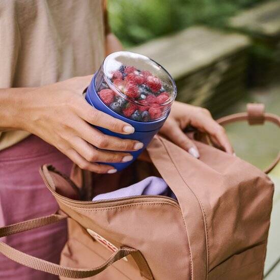 Mepal Lunchpot - 500 + 200 ml - Yoghurt en Muesli beker to go - Geschikt voor vriezer, magnetron en vaatwasser - Ellipse - Vivid mauve - Afbeelding 2