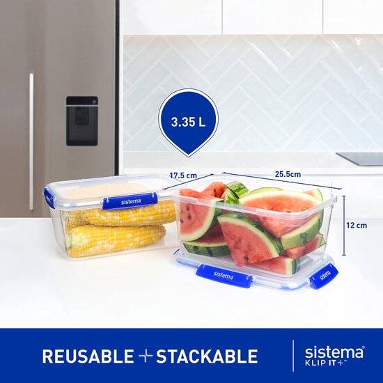 Sistema Klip It + - Vershouddoos - Voorraaddoos - Rechthoekig - 3.35L - Afbeelding 2