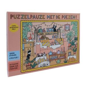 Eva's introvertenpret Poezenpuzzel - Puzzelpauze met de poezen - 1000 stukjes