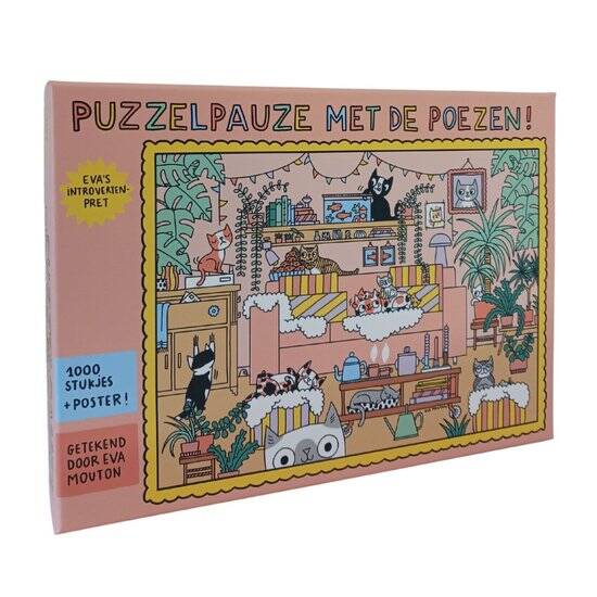 Eva's introvertenpret Poezenpuzzel - Puzzelpauze met de poezen - 1000 stukjes