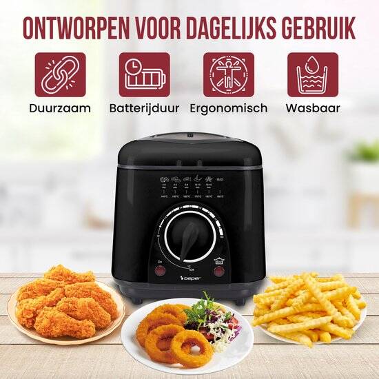 Beper Friteuse - Frituurpan - 1L - Zwart - Afbeelding 3