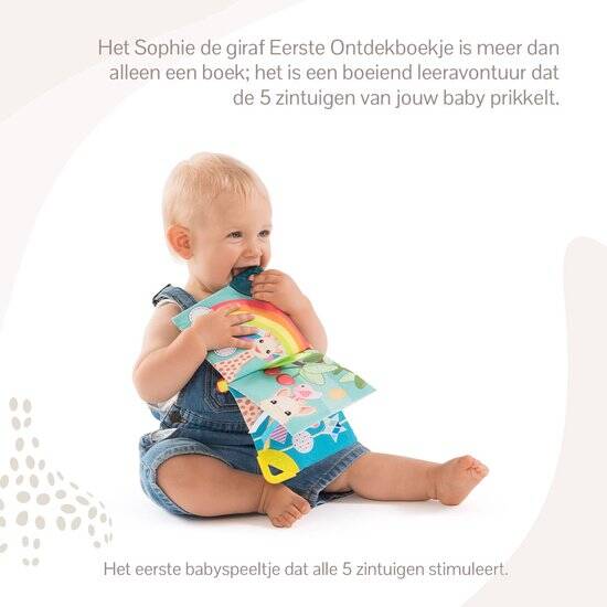 Sophie de giraf Eerste ontdekboekje - Babyboekje - Baby boek - Stimuleert 5 zintuigen - Leren tellen met Sophie! - Vanaf 3 maanden - 14.5x20x3 cm - Afbeelding 3